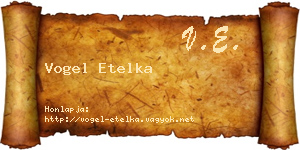 Vogel Etelka névjegykártya